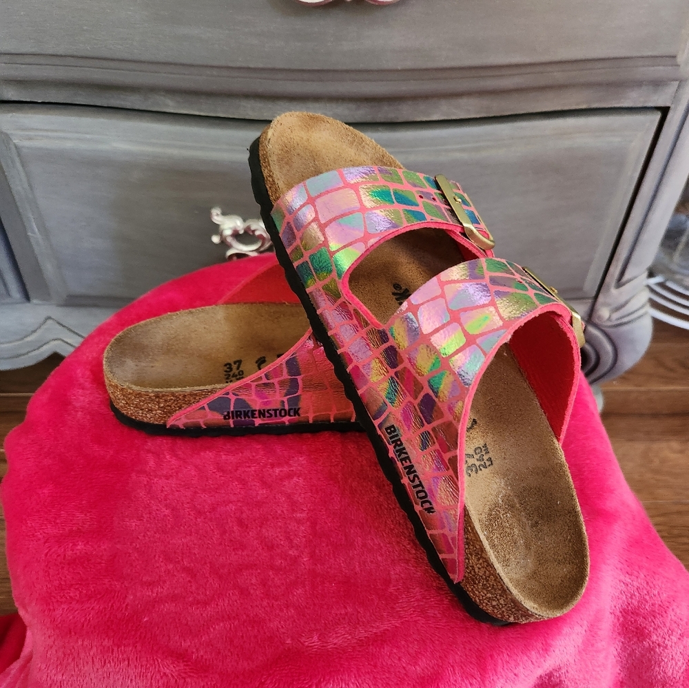 Birkenstock Arizona Gator Gleam Pink - Picture 3 of 8